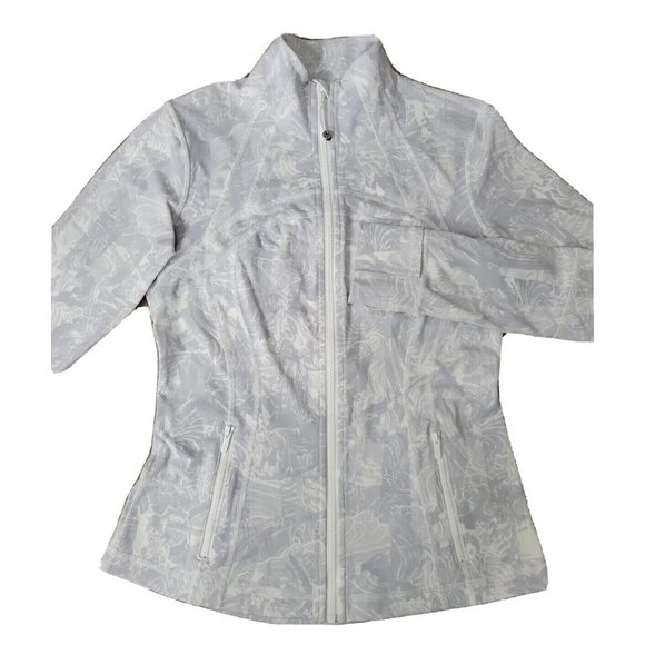 Lululemon Define Jacket Full Zip Gray Pockets Women's 8 Vented Back Art Print